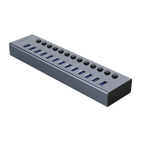 Hub BT2U3-13AB z włącznikami 13x USB-A - szary Hub BT2U3-13AB z włącznikami 13x USB-A - szary