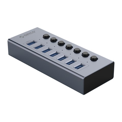 Hub BT2U3-7AB z włącznikami 7x USB-A - szary Hub BT2U3-7AB z włącznikami 7x USB-A - szary