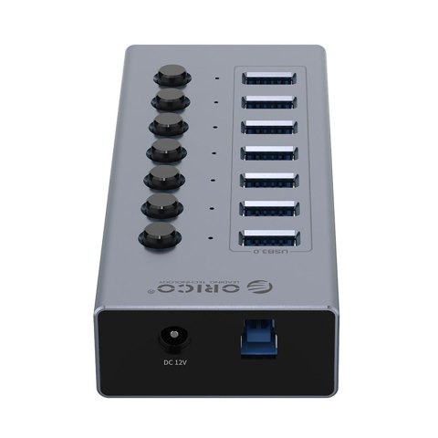 Hub BT2U3-7AB z włącznikami 7x USB-A - szary Hub BT2U3-7AB z włącznikami 7x USB-A - szary