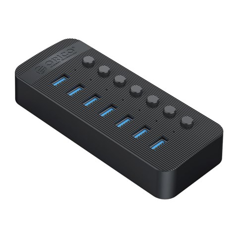 Hub CT2U3-7AB z włącznikami 7x USB-A - czarny Hub CT2U3-7AB z włącznikami 7x USB-A - czarny