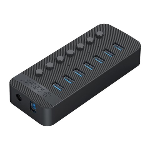Hub CT2U3-7AB z włącznikami 7x USB-A - czarny Hub CT2U3-7AB z włącznikami 7x USB-A - czarny
