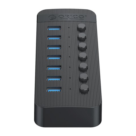 Hub CT2U3-7AB z włącznikami 7x USB-A - czarny Hub CT2U3-7AB z włącznikami 7x USB-A - czarny