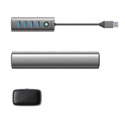 Hub adapter rozdzielacz PDD4U-U3 4x USB-A - szary Hub adapter rozdzielacz PDD4U-U3 4x USB-A - szary