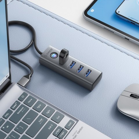 Hub adapter rozdzielacz PDD4U-U3 4x USB-A - szary Hub adapter rozdzielacz PDD4U-U3 4x USB-A - szary