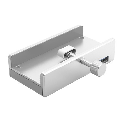 Hub rozdzielacz MH4PU na zacisk do biurka monitora 4x USB-A - srebrny Hub rozdzielacz MH4PU na zacisk do biurka monitora 4x USB-A - srebrny