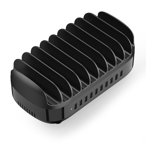 Inteligentna stacja ładowania DUK-10P-V1 do telefonów tabletów 10x USB-A - czarna Inteligentna stacja ładowania DUK-10P-V1 do telefonów tabletów 10x USB-A - czarna