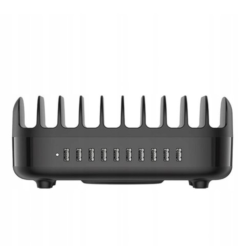 Inteligentna stacja ładowania DUK-10P-V1 do telefonów tabletów 10x USB-A - czarna Inteligentna stacja ładowania DUK-10P-V1 do telefonów tabletów 10x USB-A - czarna