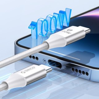 Kabel przewód CDX 60W 3A Power Delivery USB-C 1m - biały