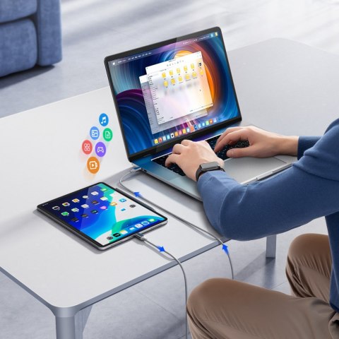 Kabel przewód CDX 60W 3A Power Delivery USB-C 1m - biały
