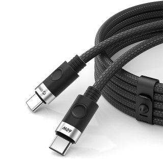 Kabel przewód CDX 60W 3A Power Delivery USB-C 1m - czarny
