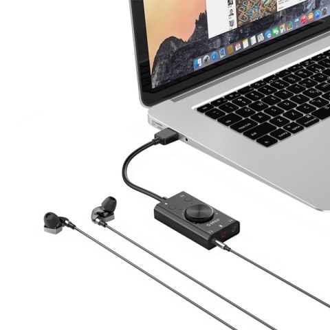Karta dźwiękowa SC2 zewnętrzna wielofunkcyjna USB-A - czarna Karta dźwiękowa SC2 zewnętrzna wielofunkcyjna USB-A - czarna
