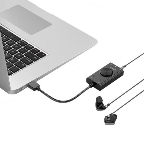 Karta dźwiękowa SC2 zewnętrzna wielofunkcyjna USB-A - czarna Karta dźwiękowa SC2 zewnętrzna wielofunkcyjna USB-A - czarna