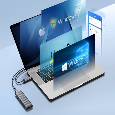 Kieszeń obudowa na dysk AM2C3-G2 M.2 NVME USB-C - szara Kieszeń obudowa na dysk AM2C3-G2 M.2 NVME USB-C - szara