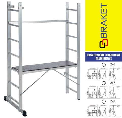 RUSZTOWANIE ALUMINIOWE DRABINOWE ECO 2X8 BRAKET RUSZTOWANIE ALUMINIOWE DRABINOWE ECO 2X8 BRAKET