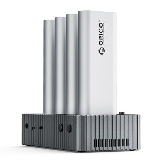 Stacja dokująca IT48N-C z funkcją klonowania na 4 dyski M.2 NVME - szara
