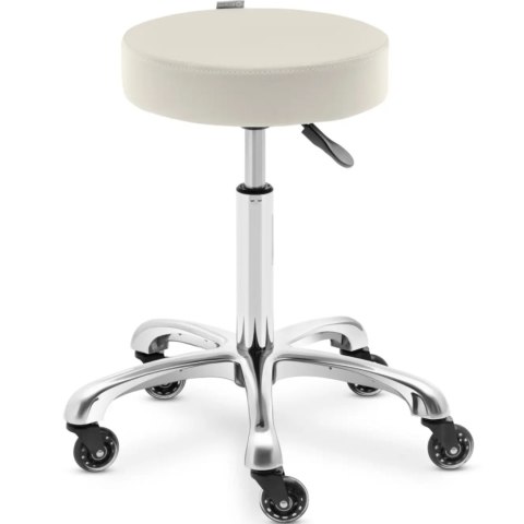 Taboret stołek hoker kosmetyczny na kółkach do 150 kg WORCESTER - beżowy Taboret stołek hoker kosmetyczny na kółkach do 150 kg WORCESTER - beżowy