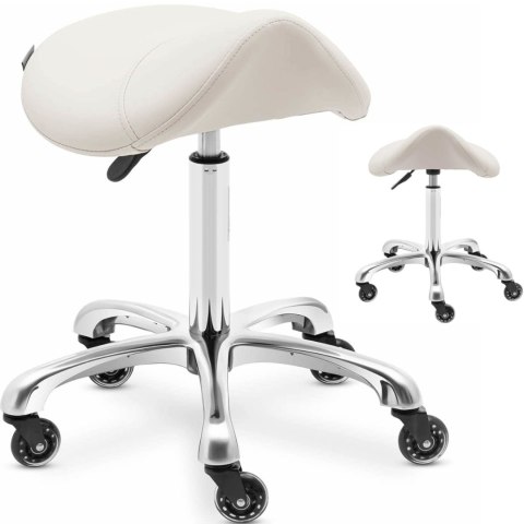 Taboret stołek hoker kosmetyczny siodłowy na kółkach York do 150 kg beżowy Taboret stołek hoker kosmetyczny siodłowy na kółkach York do 150 kg beżowy