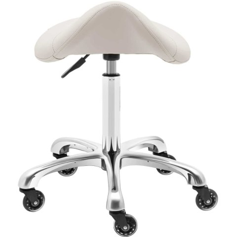 Taboret stołek hoker kosmetyczny siodłowy na kółkach York do 150 kg beżowy Taboret stołek hoker kosmetyczny siodłowy na kółkach York do 150 kg beżowy