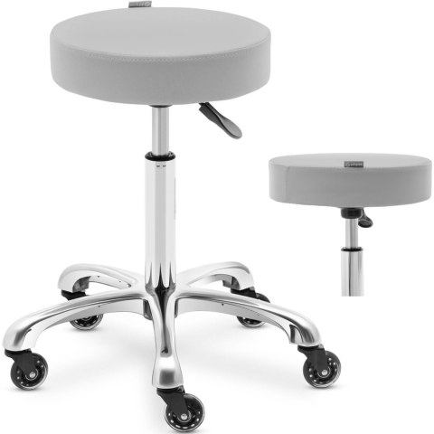 Taboret stołek kosmetyczny obrotowy na kółkach WORCESTER - jasnoszary Taboret stołek kosmetyczny obrotowy na kółkach WORCESTER - jasnoszary