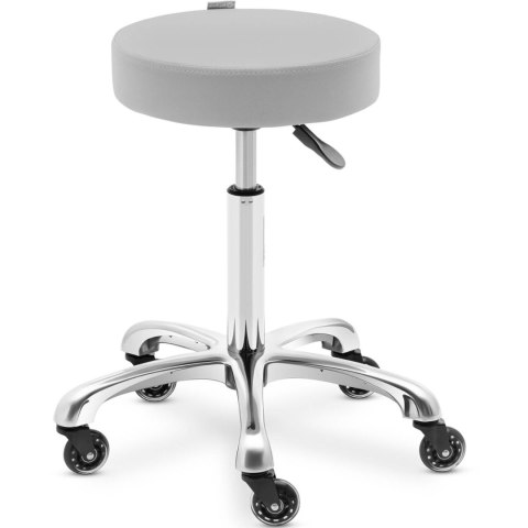 Taboret stołek kosmetyczny obrotowy na kółkach WORCESTER - jasnoszary Taboret stołek kosmetyczny obrotowy na kółkach WORCESTER - jasnoszary