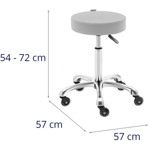 Taboret stołek kosmetyczny obrotowy na kółkach WORCESTER - jasnoszary Taboret stołek kosmetyczny obrotowy na kółkach WORCESTER - jasnoszary
