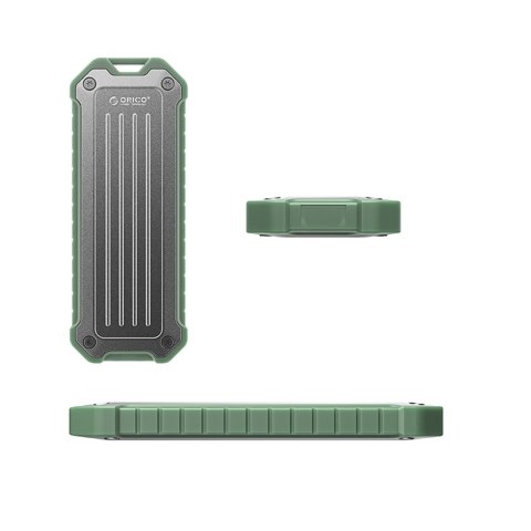 Wzmocniona kieszeń dyskowa taktyczna OTPX-G2 M.2 NVMe / SATA SSD USB-C - szaro-zielona Wzmocniona kieszeń dyskowa taktyczna OTPX-G2 M.2 NVMe / SATA SSD USB-C - szaro-zielona