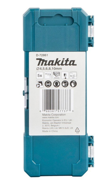ZESTAW WIERTEŁ DO DREWNA 5SZT 4/5/6/8/10MM MAKITA ZESTAW WIERTEŁ DO DREWNA 5SZT 4/5/6/8/10MM MAKITA