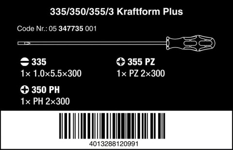 ZESTAW WKRĘTAKÓW KRAFTFORM Z TRZPIENIEM 300 MM, 3 CZĘŚĆ WERA ZESTAW WKRĘTAKÓW KRAFTFORM Z TRZPIENIEM 300 MM, 3 CZĘŚĆ WERA