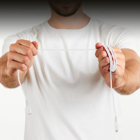 Kabel przewód z certyfikatem MFi USB-C - iPhone Lightning 1m - biały