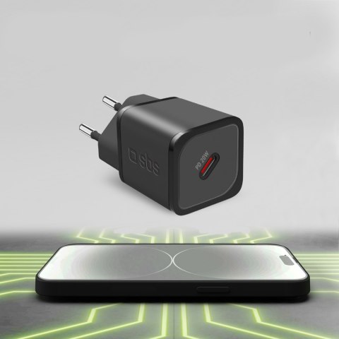 Ładowarka sieciowa Power Delivery GaN USB-C 20W - czarna