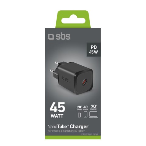 Ładowarka sieciowa Power Delivery GaN USB-C 45W - czarna