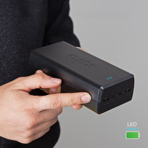 Powerbank 30000 mAh USB-C USB-A - czarny