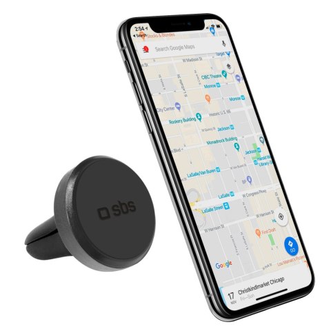Uchwyt samochodowy magnetyczny do smartfona śr. 33 mm na kratkę nawiewu - czarny Uchwyt samochodowy magnetyczny do smartfona śr. 33 mm na kratkę nawiewu - czarny