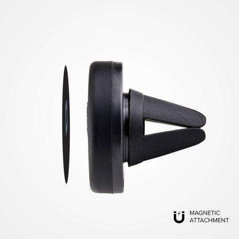 Uchwyt samochodowy magnetyczny do smartfona śr. 40 mm na kratkę nawiewu - czarny Uchwyt samochodowy magnetyczny do smartfona śr. 40 mm na kratkę nawiewu - czarny