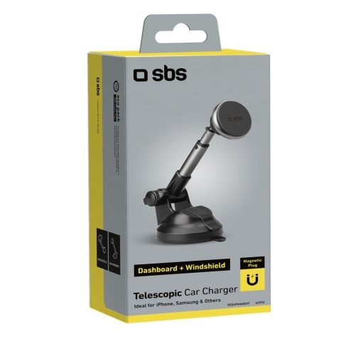 Uchwyt samochodowy na smartfona teleskopowy MagSafe - czarny Uchwyt samochodowy na smartfona teleskopowy MagSafe - czarny