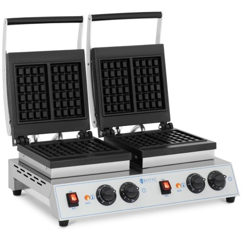 Gofrownica prostokątna podwójna na 4 gofry belgijskie 2 x 1500 W Gofrownica prostokątna podwójna na 4 gofry belgijskie 2 x 1500 W