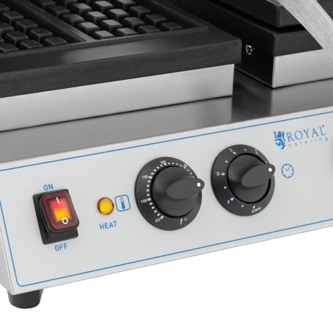 Gofrownica prostokątna podwójna na 4 gofry belgijskie 2 x 1500 W Gofrownica prostokątna podwójna na 4 gofry belgijskie 2 x 1500 W