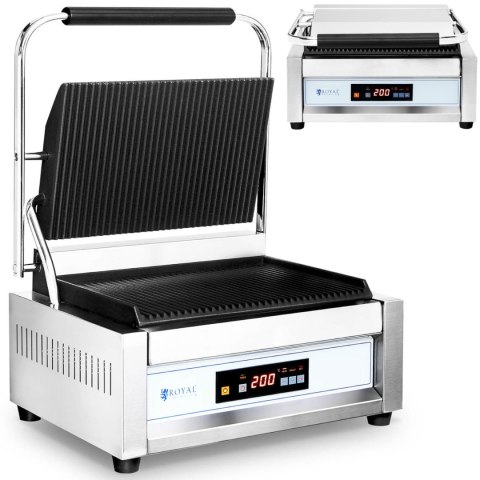 Grill kontaktowy ryflowany sterowany elektronicznie 34 x 23 cm 2200 W Grill kontaktowy ryflowany sterowany elektronicznie 34 x 23 cm 2200 W