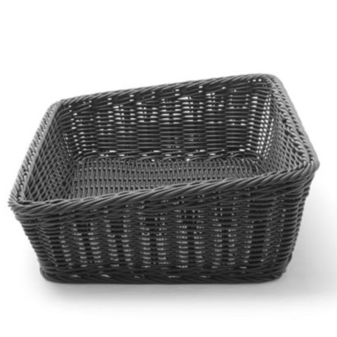 Kosz ekspozycyjny na pieczywo chleb skośny prostokątny czarny 400x300x120 mm - Hendi 426661 Kosz ekspozycyjny na pieczywo chleb skośny prostokątny czarny 400x300x120 mm - Hendi 426661