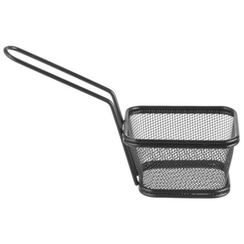 Koszyk do serwowania smażonych przekąsek frytek z uchwytem czarny 105x90x60 mm - Hendi 425671 Koszyk do serwowania smażonych przekąsek frytek z uchwytem czarny 105x90x60 mm - Hendi 425671