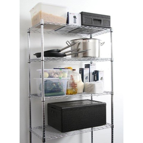 Regał magazynowy skręcany 5 półkowy czarny 91x45x183 cm - Hendi 812990 Regał magazynowy skręcany 5 półkowy czarny 91x45x183 cm - Hendi 812990