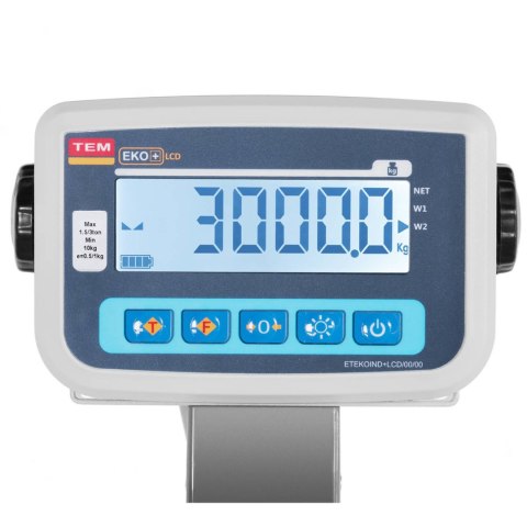 Waga weterynaryjna platformowa inwentarska z klatką dla zwierząt 3000/1 kg 110x240 cm LCD Waga weterynaryjna platformowa inwentarska z klatką dla zwierząt 3000/1 kg 110x240 cm LCD