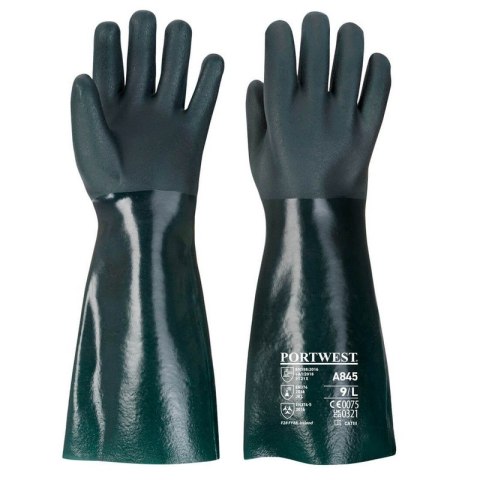 RĘKAWICE GUMOWE DWUWARSTWOWE PCV 45CM, ROZMIAR XL PORTWEST RĘKAWICE GUMOWE DWUWARSTWOWE PCV 45CM, ROZMIAR XL PORTWEST