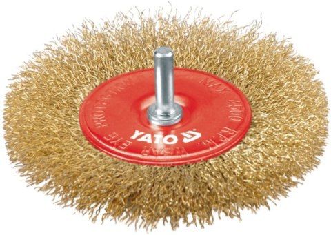 YATO SZCZOTKA TARCZOWA 100mm, Z TRZPIENIEM, DRUT MOSIĄDZ 4757 YATO SZCZOTKA TARCZOWA 100mm, Z TRZPIENIEM, DRUT MOSIĄDZ 4757