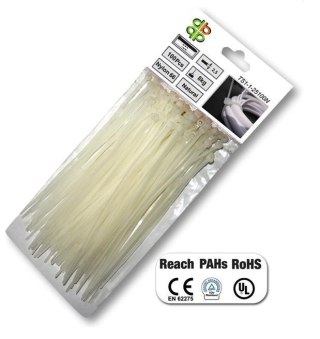 OPASKA PLASTIKOWA BIAŁA 2,5 x 200mm 100szt.