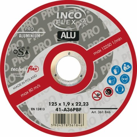 TARCZA METAL INCOFLEX ALUM. 125*1,0 TARCZA METAL INCOFLEX ALUM. 125*1,0