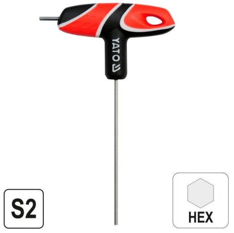 YATO KLUCZ TRZPIENIOWY IMBUS / HEX, Z RĘKOJEŚCIĄ 3,0mm YATO KLUCZ TRZPIENIOWY IMBUS / HEX, Z RĘKOJEŚCIĄ 3,0mm