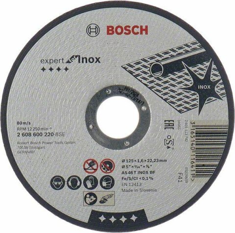 BOSCH TARCZA METAL 125mm x 1,6mm x 22mm EXPERT FOR INOX BOSCH TARCZA METAL 125mm x 1,6mm x 22mm EXPERT FOR INOX