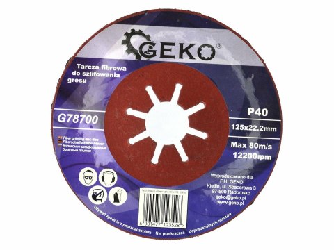 GEKO TARCZA DO SZLIFOWANIA GRESU 125 P 40 GEKO TARCZA DO SZLIFOWANIA GRESU 125 P 40