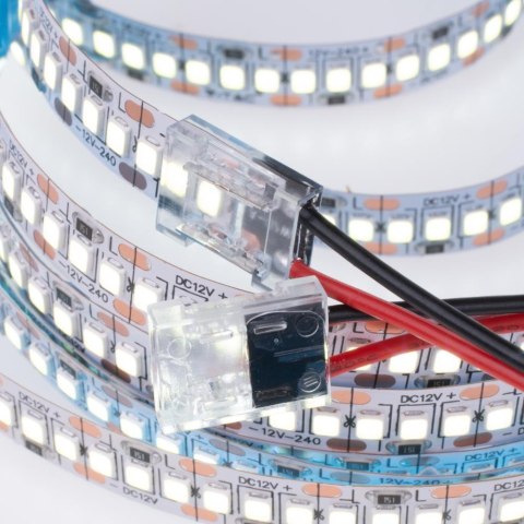 Konektor Złączka Taśm LED V-TAC Przeźroczysta Z przewodami Gęste/Zwykłe/COB 10mm Konektor Złączka Taśm LED V-TAC Przeźroczysta Z przewodami Gęste/Zwykłe/COB 10mm